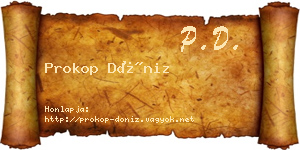 Prokop Döniz névjegykártya
